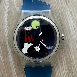 Vintage Swatch NIB - Batsknight GK331 Halloween watch 1999 - glows in the dark!